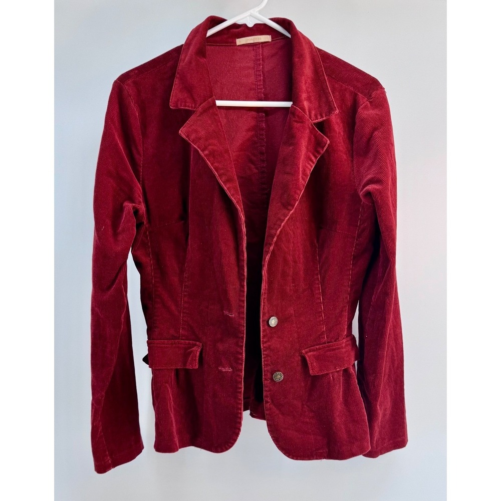 VTG Y2K Forever 21 Rust Corduroy Blazer Women M USA Stretch 2-Button Fall EUC
